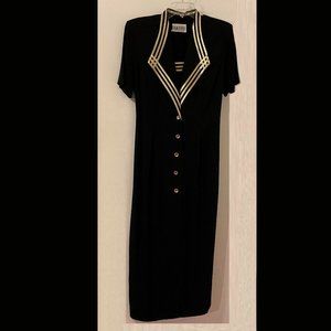 Ladies Black & Gold Maxi Dress